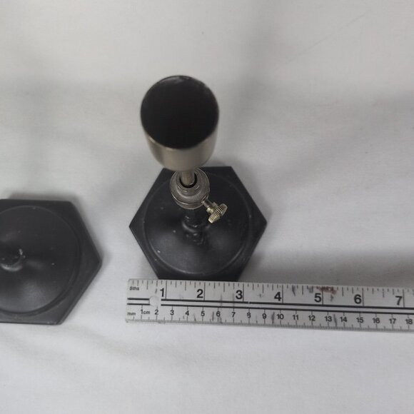 Hearth & Hand Magnolia Candle Holders 2 Black & Brass Taper Sticks Adjustable - Picture 4 of 10